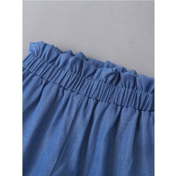 Two-Piece Set Toddler Girls Leaf Print Bardot Top & Shorts NEW - Picture 4 of 4